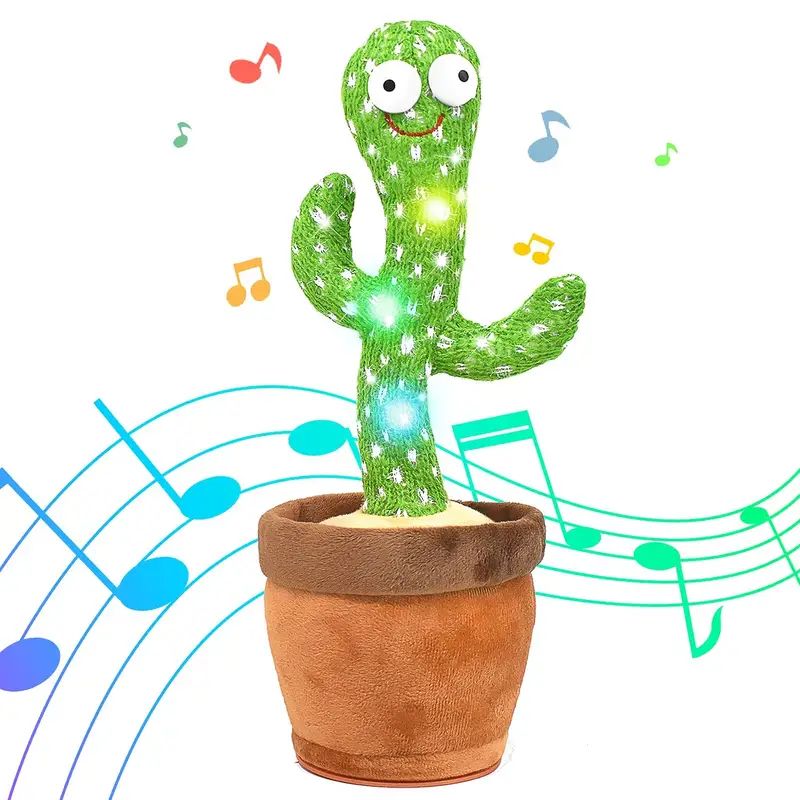 Dancing Cactus Speaking Cactus Baby Toy, Wrought Singing Cactus Repeated What You Say Baby Boy Toy, Plush Electric Saying Cactus 15 Seconds Recorder Baby Girl Toy