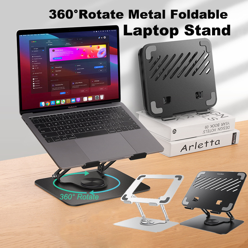 360° Rotating Metal Laptop Stand  Tablet Stand Heat Dissipation Laptop Stand Foldable Lifting Tablet Mac Support Stand
