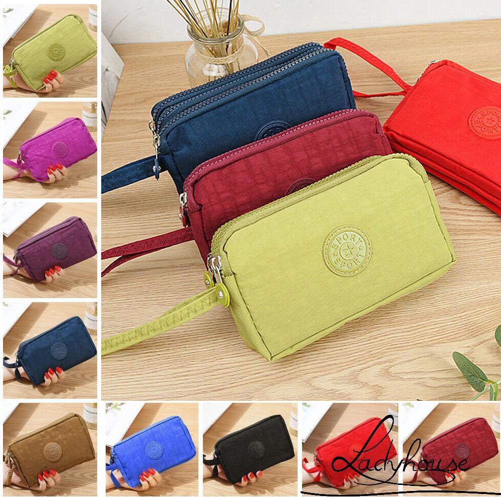 ✦LD-Women Zipper Canvas Long Purse Clutch Coin Phone Bag Wallet Card Holder