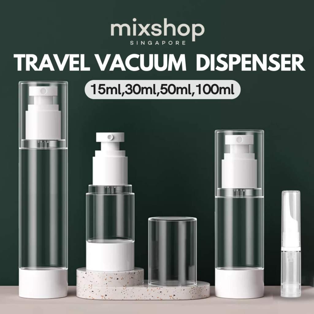 mixshop Travel Vacuum Dispenser, Refillable Liquid, Spray, Pump, Eye-cream Bottle, Perfume Atomizer